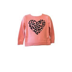 Baby Gap Pink Cheatah Print Heart Pullover Sweater Size 3T (3T)